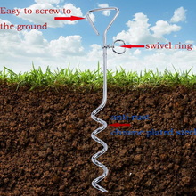 Load image into Gallery viewer, Redwood Outfitters Dune/Sand 16" Metal Spiral Anchor Tie-Out with Ring, Pack of 4