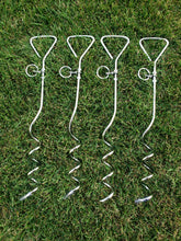 Load image into Gallery viewer, Redwood Outfitters Dune/Sand 16" Metal Spiral Anchor Tie-Out with Ring, Pack of 4